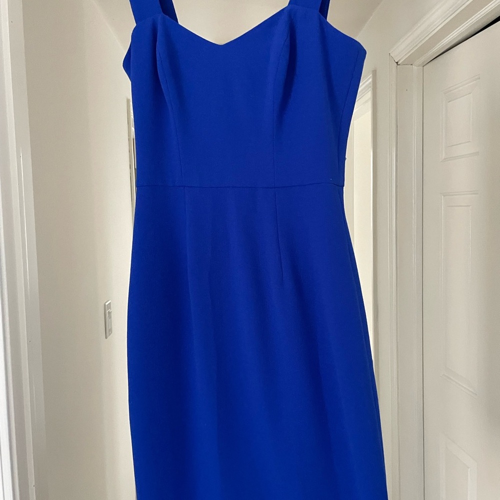 Dress the Population Blue Sweetheart Sheath Midi Dress